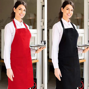 Unisex Adjustable Bib Aprons with 3 Pockets, Cooking Kitchen Restaurant Apron Machine Washable for Men Women