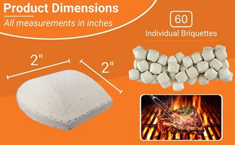 Image of Mr. Bar-B-Q 06000Y Ceramic Gas Grill Self Cleaning Briquettes, Replacement for Lava Rocks, Cleaner Cooking, Gas Grill Briquettes for BBQ Grill, EMW8015680, 60 Count
