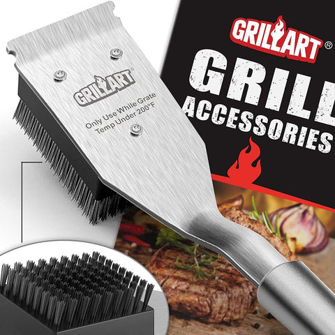 Image of Grill Brush and Scraper, Wire BBQ Grill Brush for Outdoor Grill, 16.5” Grill Cleaning Brush BBQ Grill Accessories, Safe Grill Cleaner Brush-Ideal Gift for Men/Dad BBQ Brush for Grill Cleaning