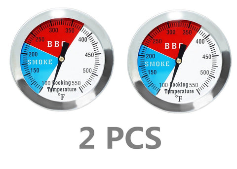 Image of 2 Inch BBQ Thermometer Gauge 2 Pcs Charcoal Grill Pit Smoker Temp Gauge Grill Thermometer Replacement for Smoker Grill Wood Charcoal Pit, Grill Temp Thermometer