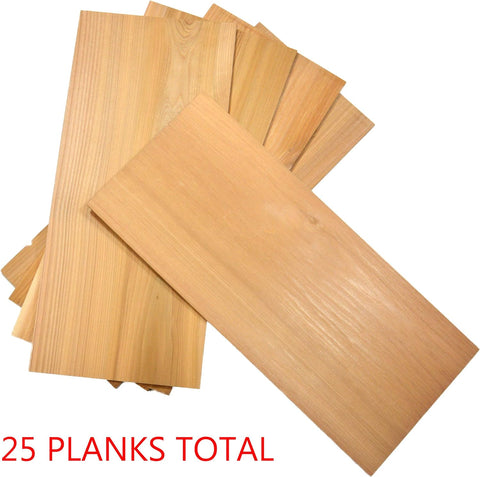Image of 25-Pack Cedar Grilling Planks 7.25 X 12” (Bulk Pack) - Perfect for the Experienced Plank Grilling Master.