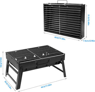 Uten Charcoal Grill, BBQ Grill Folding Portable Lightweight Smoker Grill, Barbecue Grill Small Desk Tabletop Outdoor Grill for Camping Picnics Garden Beach Party 17''X11.6''X 2.6''