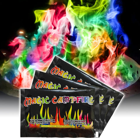 Image of HGD (25 Pack) Magic Campfire Fire Color Changing Packets Fire Pit, Fire Color Packets,Magical Color Fire Packets, Bonfire Color Changing Packets, Campfire Color Flame Packets for Kids & Adults