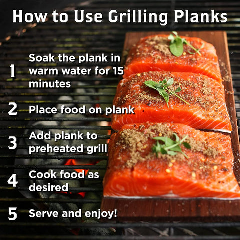 Image of Bulk 30 Pack Cedar Grill Planks - 5X11 for Salmon, Chicken, Fruits & Veggies