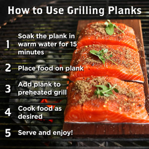 6 Pack Cedar Grilling Planks for Salmon and More. Sourced and Made in the USA.