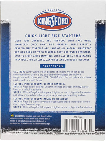 Image of Quick Light Fire Starters | Wooden Fire Starters Made with All Natural Hardwood for Grilling, Campfires, & Outdoor Fireplaces | 32 Count Fire Starter Rolls