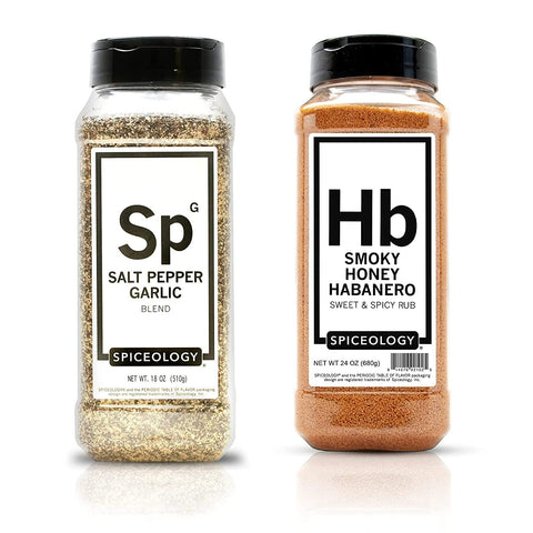 Image of - Salt Pepper Garlic (SPG) and Smoky Honey Habanero Bundle - All Purpose Seasoning and BBQ Rubs and Spices for Grilling Steak, Chicken, Pork and Hamburgers