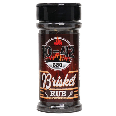 Image of 10-42 BBQ Brisket Rub | All-Natural Spice Seasoning for Steak, Rib, Beef Brisket | Barbecue Meat Seasoning Dry Rub | BBQ Rubs and Spices for Smoking and Grilling | No MSG, 5.5.Oz Bottle