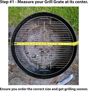 24" Replacement BBQ Grill Grate Griddle/Grate Combo W/ 3" Risers. Compatible with Kamado, Green Egg, Acorn, Other round Grills