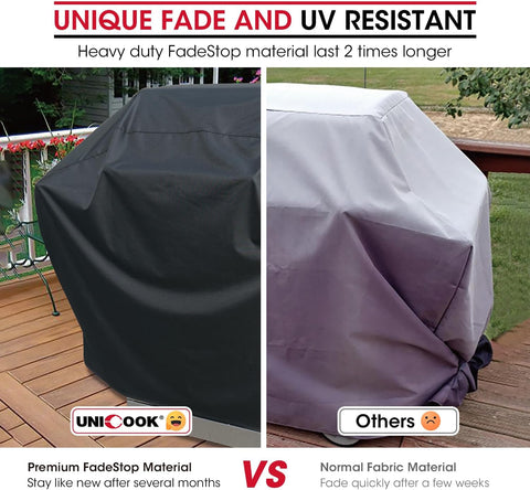 Image of Unicook Grill Cover 55 Inch, Heavy Duty Waterproof Barbecue Gas Grill Cover, Fade and UV Resistant BBQ Cover, Durable Barbecue Cover, Compatible for Weber Char-Broil Nexgrill Grills and More