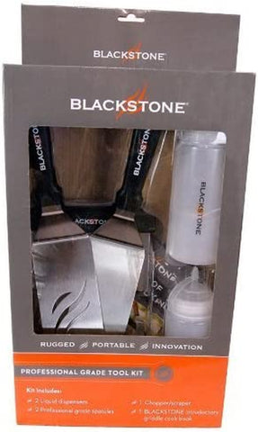 Image of Blackstone 1542 Flat Top Griddle Professional Grade Accessory Tool Kit (5 Pieces) 16 Oz Bottle, Two Spatulas, Chopper/Scraper and One Cookbook-Perfect for Cooking Indoor or Outdoor, Multicolor