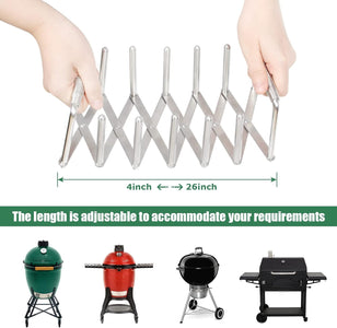 OLIGAI Rib Rack for Grilling,Roast Rib Holder for Big Green Egg,Kamado Joe Accessories and Other Grill,Adjustable Stainless Steel BBQ Rib Rack