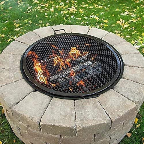 Image of Fire Pit Grilling Grate - High Temperature round Outdoor Cooking BBQ Firegrate for Outdoor Pits and Campfire - 34”