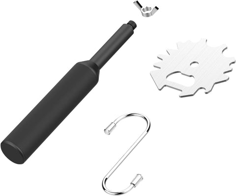 Image of Grill Scraper Stainless Steel Barbecue Grill Grate Cleaner Unique Handle Design  Cleaning Tools Safer than Wire Brush Works with Most Grill Grates (Black)