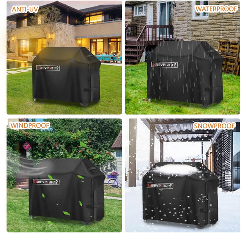 Image of 65 Inch Grill Cover, Heavy Duty Waterproof BBQ Grill Cover, Special Fade and UV Resistant Material, Durable and Convenient, Rip Resistant, Fits Grills of Weber Char-Broil Nexgrill and More