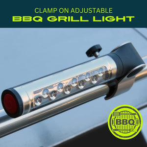 Barbecue Grill Light BBQ Grill Light- Battery Operated LED BBQ Light Aluminum Clamp Barbeque Grill Lights - Grill Lights for Outdoor Grill or Smoker - the Best BBQ Grill Accessories - BBQ Light