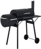 Charcoal Grills, MGHH Portable Charcoal Grill with 2 Wheels Side Fire Box, Small BBQ Oven Offset Smoker for 8-12 People Outdoor Patio Backyard, Camping Picnics