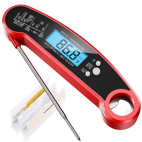 Image of Digital Meat Thermometer for Cooking and Grilling, 2S Instant Read & High Accuracy & IP67 Waterproof, for Kitchen Food Candy