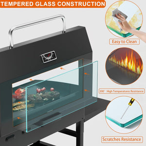 Griddle Clear View Lid for Blackstone 36 Inch Griddle, NEW Griddle Hard Cover with Glass Window Hood for 36" Blackstone Flat Top Griddle Station 1554, 2149 Blackstone Griddle Accessories