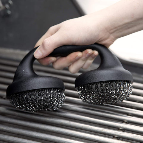 Image of ™ Premium BBQ Grill Brush Easy Grip Double Pad Stainless Steel Cleaner for Gas and Charcoal Grill- Safe for Ceramic, Steel, Cast Iron Grill Grate- Grilling Gifts