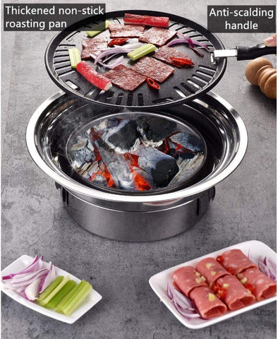 Image of Primst Multifunctional Charcoal Barbecue Grill, Household Korean BBQ Grill, Portable Camping Grill Stove, Tabletop Smoker Grill