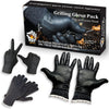 Grilling Glove Pack – 30 Nitrile Gloves – 2 Cotton Liners – Disposable Black BBQ Gift – Washable Heat-Resistant Liner – Holiday Birthday Present – Charcoal Wood Gas Cooking Smoking Meat