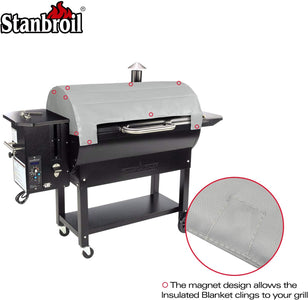 Insulated Blanket for Camp Chef 36" Smokepro Pellet Grills, Including PG36SGX PG36LUX, 37 X 36 Inch, Gray