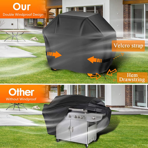 Image of Aoretic Grill Cover, 58Inch BBQ Gas Grill Cover, Waterproof,Anti-Uv Material with Hook-And-Loop and Adjustable Rope for Weber Char-Broil Monument, Brinkmann Dyna-Glo Nexgrill Megamaster MASTERCOOK