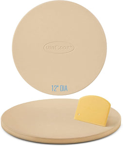12 Inch round Pizza Stone, Heavy Duty Cordierite Pizza Grilling Stone, Bread Baking Stone for RV Oven, Grill and Toaster Oven, Ideal for Baking Crisp Crust Pizza, Bread, Cookies and More