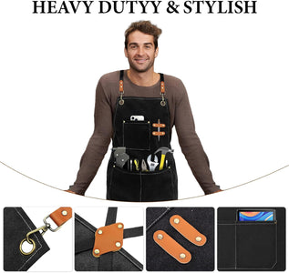 1-2 Pcs Kitchen Aprons for Women Men with Pockets, Adjustable Strap Chef Apron for Cooking Restaurant Work