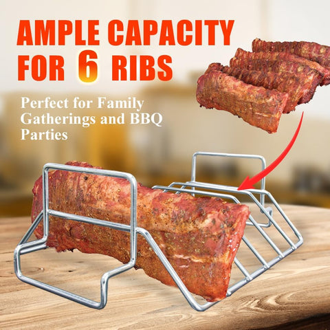 Image of Turkey Roasting Rack for Smoker and Grill, Big Green Egg Parts,Bbq Rib Rack for Grilling and Smoking,Dual Purpose Stainless Steel Roast Rack for Large and Xlarge Big Green Egg,Kamado Joe,Big Joe Etc