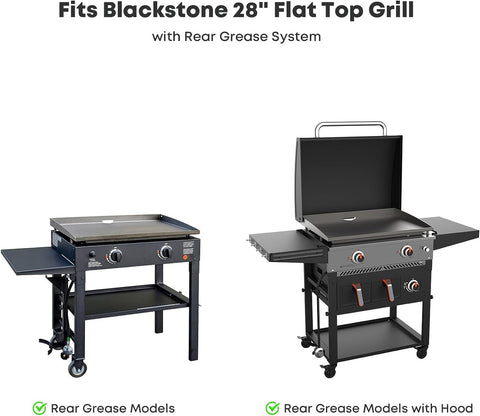 Image of 28 Inch Stainless Steel Griddle, Flat Top Griddle Replacement Top for Blackstone 28" 2-Burner Gas Grill Cooking Station, Griddle Top Replacement with Rear Grease System