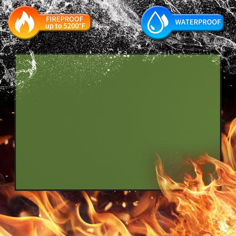 Image of Tamfile 60X40 Inches Outdoor Fire Pits Mat, Fireplace Floor Mat, Heat Resistant 5200°F, 6 Layers Deck Patio Protect Pad, under Grill Mat Perfect for Grass Outdoor Wood Fire Pit and BBQ Smoker, Green
