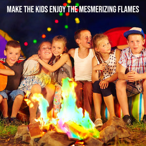 Fire Dazzle Fire Color Changing Packets - Fire Color Packets for Fire Pit, Campfires, Outdoor Fireplaces - 25 Pack Color Fire Packets, Camping Accessories for Kids and Adults