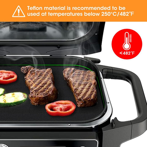 Image of Grill Mat Accessories for Ninja Woodfire Outdoor Grill, Non-Stick BBQ Mat Baking Mat Reusable Liners(3 Pack)
