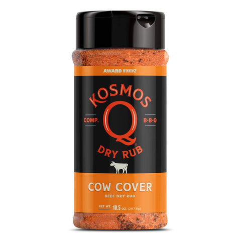 Image of Kosmos Q Cow Cover BBQ Rub | Savory Blend | Great on Brisket, Steak, Ribs & Burgers | Best Barbecue Rub | Meat Seasoning & Spice Dry Rub | 10.5 Oz Shaker Bottle