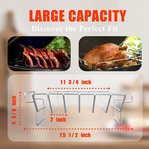 Turkey Roasting Rack for Smoker and Grill, Big Green Egg Parts,Bbq Rib Rack for Grilling and Smoking,Dual Purpose Stainless Steel Roast Rack for Large and Xlarge Big Green Egg,Kamado Joe,Big Joe Etc
