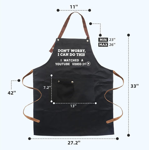 Image of Cooking Chef Apron for Men, Funny Apron Gifts for Men with 3 Pockets Adjustable Neck Strap Grilling Kitchen BBQ Dad Apron-Birthday Christmas Gifts for Dad, Mom, Husband, Friends, Boyfriend