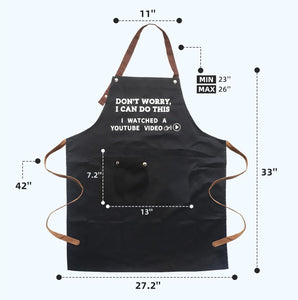Cooking Chef Apron for Men, Funny Apron Gifts for Men with 3 Pockets Adjustable Neck Strap Grilling Kitchen BBQ Dad Apron-Birthday Christmas Gifts for Dad, Mom, Husband, Friends, Boyfriend