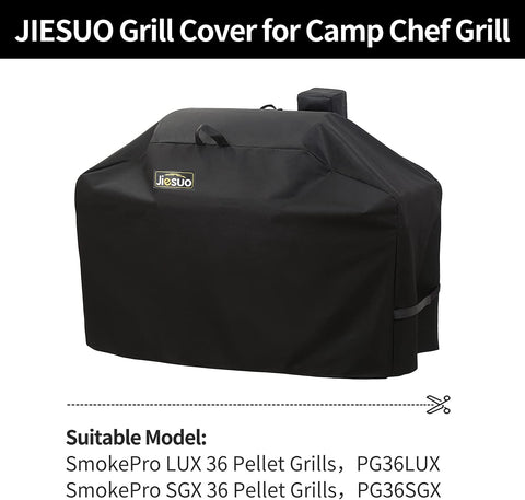 Image of Grill Cover for Camp Chef 36 Inch Pellet Grills, Smokepro LUX 36, Smokepro SGX 36, Heavy Duty Waterproof Grill Cover for Camp Chef Grill