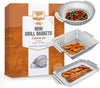 Grill Basket - ™ 3-Piece Mini Grilling Basket Set - Stainless Steel Perforated Grill Baskets for Grilling Veggies Seafood and Meats Includes Grill Pan - Square Basket and Circular Basket