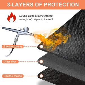 Azadx under Grill Mat for Outdoor Grill 36 X 48 Inch Grill Mat to Protect Deck Double-Sided Fireproof Grill Pad for Fire Pit BBQ Mat for under BBQ Easy to Clean Oil-Proof Waterproof Fire Pit Mat