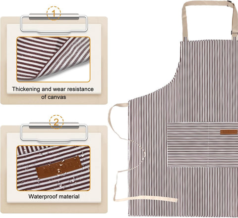 Image of Adjustable Kitchen Cooking Apron with 2 Pockets Unisex Bib Chef Aprons for Women Men