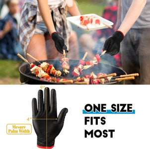 200 Pcs Disposable BBQ Gloves with 4 Pairs Cotton Liners Grilling Gloves BBQ Cooking Gloves (Black, Dark Gray, X-Large)