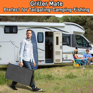 Grill Table for Blackstone Griddle, Portable Griddle Table with Caddy - Fit 17” or 22” Other Tabletop Grill, Foldable Ninja Grill Stand& Blackstone Griddle Stand for Outdoor Tailgating-Camping
