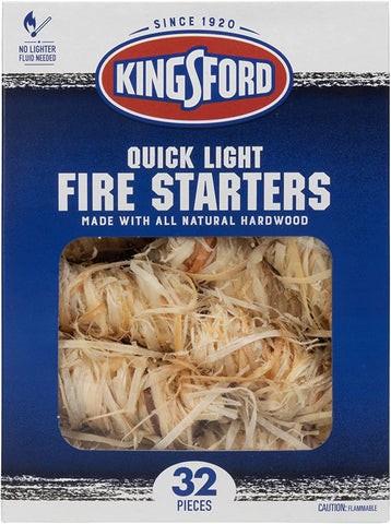 Image of Quick Light Fire Starters | Wooden Fire Starters Made with All Natural Hardwood for Grilling, Campfires, & Outdoor Fireplaces | 32 Count Fire Starter Rolls