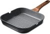 Nonstick Grill Pan for Stove Tops, Versatile Griddle with Pour Spouts, Square Big Cooking Surface, Durable Skillet Indoor & Outdoor Grilling. PFOA Free, 9.5 Inch