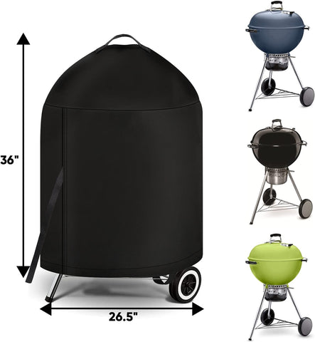 Image of Icover Grill Cover for Weber 22 Inch Charcoal Kettle- Heavy Duty Waterproof BBQ Cover for Weber Char-Broil 22 Inch Charcoal Kettle Grills