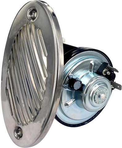 Image of Boat Horns 5190512 12V Marine Horn with 316 Stainless Steel Grill 125DB Strong Loud Sound