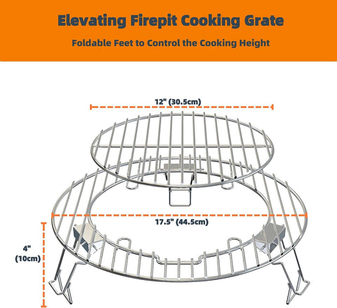 Image of WINTRON Firepit Cooking Grate, 19.5" Stainless Steel Grill Grate for Solo Stove Bonfire Smokelss Firepit, BBQ Gourmet Sear System for Outdoor Camp Fire, Fire-Pit Accessory